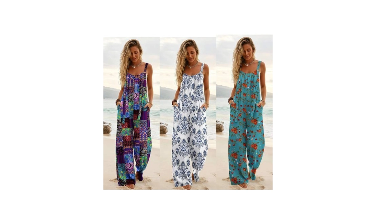 Ekouaer Women S Casual Overalls Boho Floral Loose... - Coupon