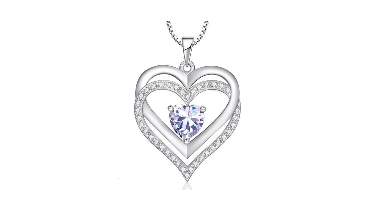 Riviko Heart June Birthstone Necklaces Gifts For... - Coupon