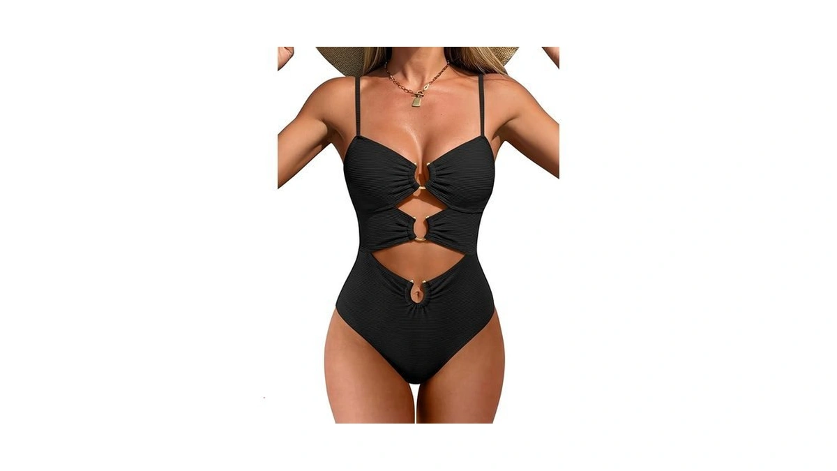 Anrabess Women One Piece Swimsuits Sexy Cutout Full... - Coupon
