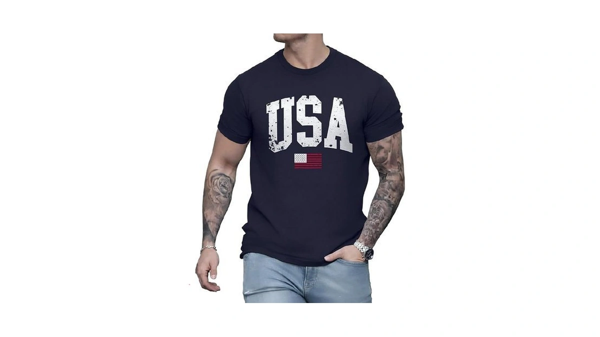 Kuyigo Men S Usa Flag Patriotic T-shirt Graphic Tee... - Coupon