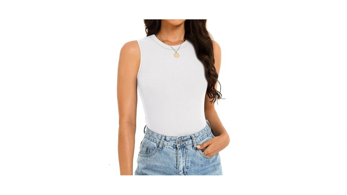 Gkbk Womens Ribbed High Neck Tank Tops Racerback... - Coupon