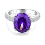 Aibao Amethyst Engagement Rings For Women Sterling... - Coupon