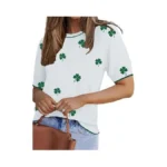 Zeagoo Women Short Sleeve Sweater Summer Crew Neck... - Coupon