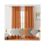 Homeideas Burnt Orange Linen Sheer Curtains 84... - Coupon
