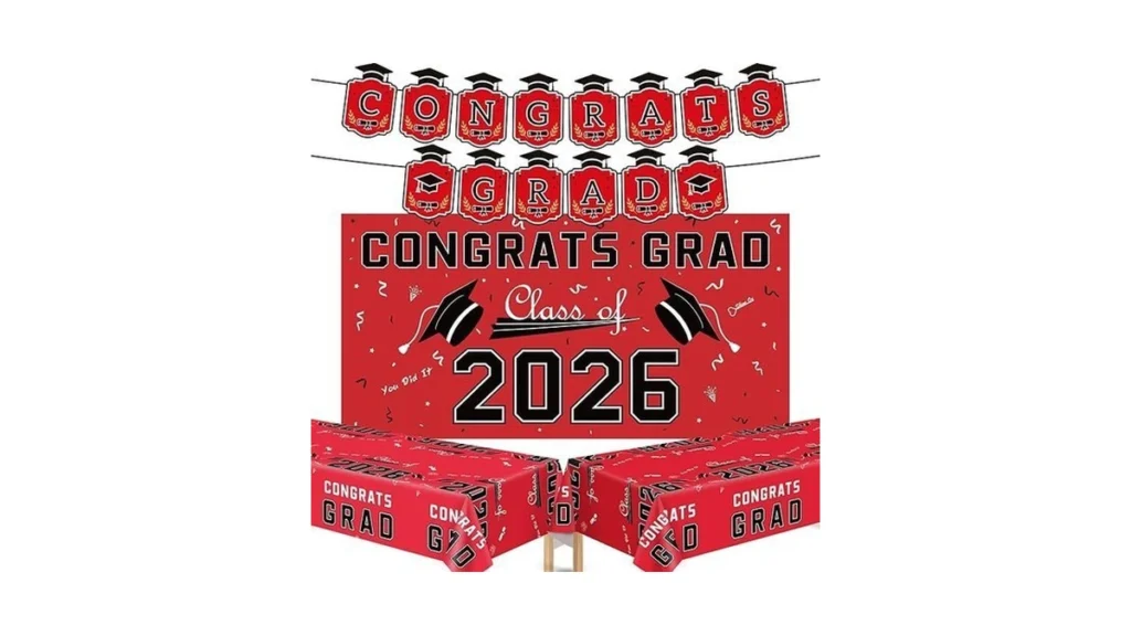 Graduation Decorations 2026 - Red Congrats Grad... - Coupon
