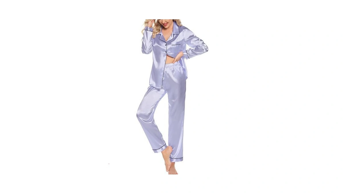 Leikar Silk Pajamas Long Sleeve Pajama Sets For... - Coupon
