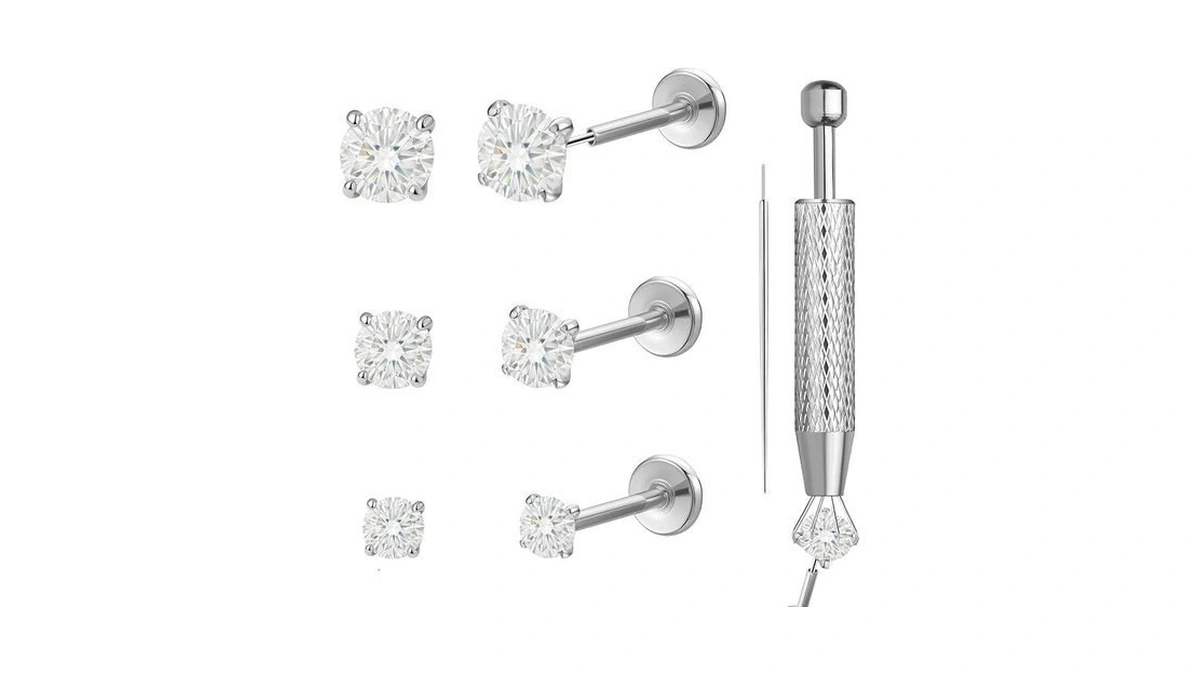 Hooppoo 6pcs Threadless Titanium Nose Lip Studs 20g... - Coupon