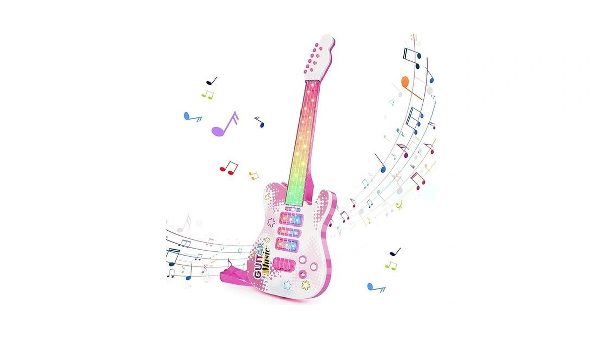 Kids Pink Guitar Toy For 3 Year Old Girls Birthday... - Coupon