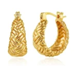 Cicy Bell Earrings For Women 18k Gold Plated Woven... - Coupon