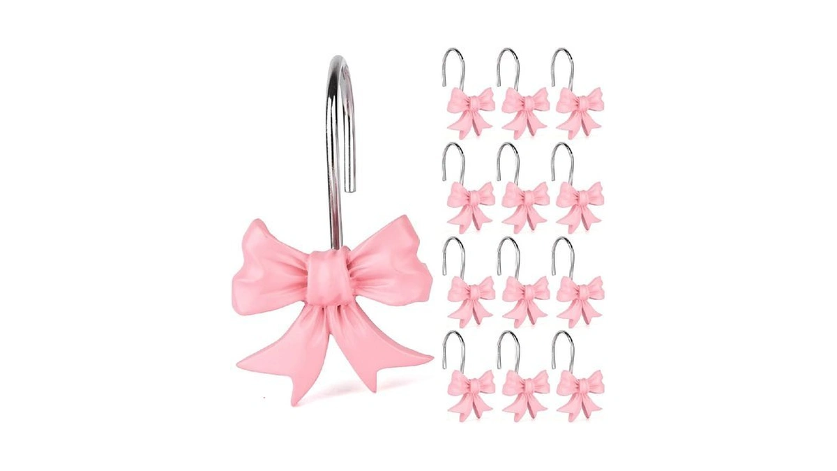 12pcs Bow Knot Shower Curtain Hooks Home Decorative... - Coupon
