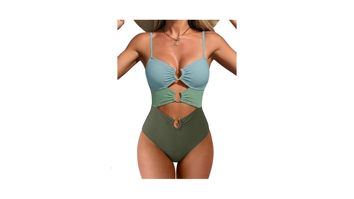 Anrabess Women One Piece Swimsuits Sexy Cutout Full... - Coupon
