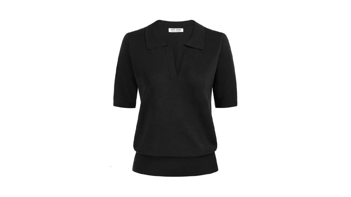 Kate Kasin Women Summer Polo Sweater V-neck Short... - Coupon