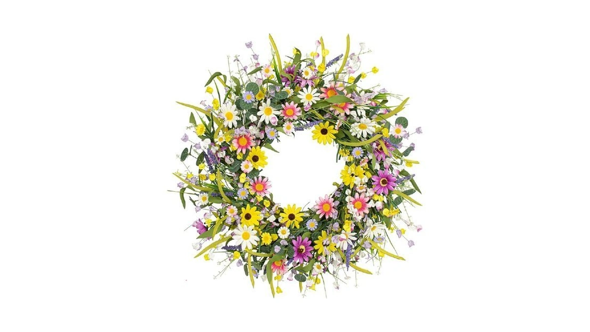 Yawwind 24 Inches Summer Wreaths For Front Door... - Coupon