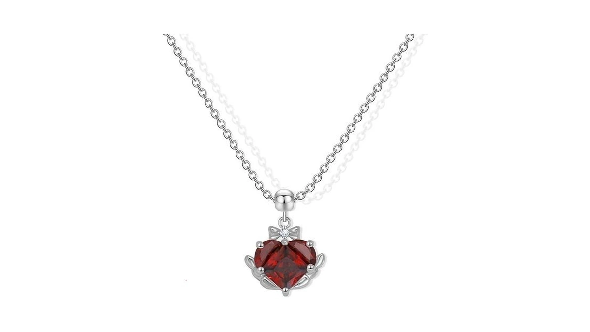 Aohik Elegant Platinum Heart Crystal Pendant... - Coupon