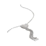 Famarine Silver Long Tassel Necklace For Women... - Coupon