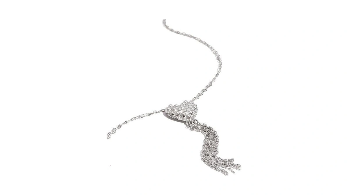 Famarine Silver Long Tassel Necklace For Women... - Coupon
