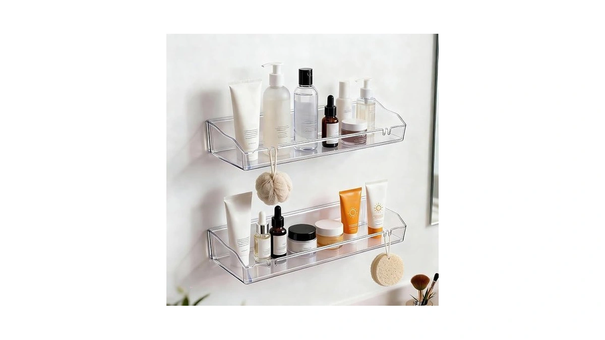 Clear Floating Shelves Acrylic Shelves For Bathroom... - Coupon