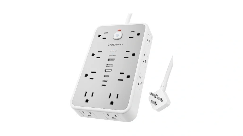 Surge Protector Power Strip 6ft Flat Plug Extension... - Coupon