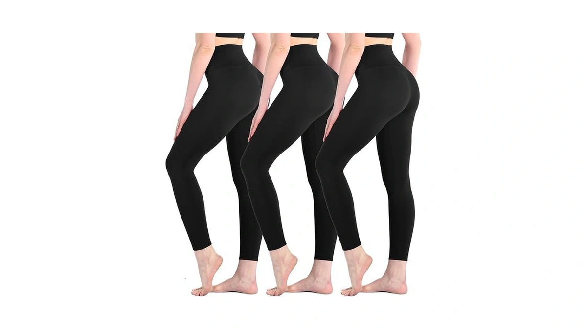 Leafigure 3 Pack Black Leggings For Women High... - Coupon