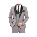 3 Piece Grey Tuxedo For Men Prom Dinner Suits One... - Coupon