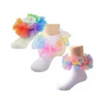 Wbzotss Girls Rainbow Lace Ruffle Trim Cotton Baby... - Coupon