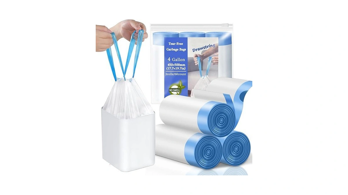 4 Gallon Trash Bags Drawstring Small Trash Bags... - Coupon