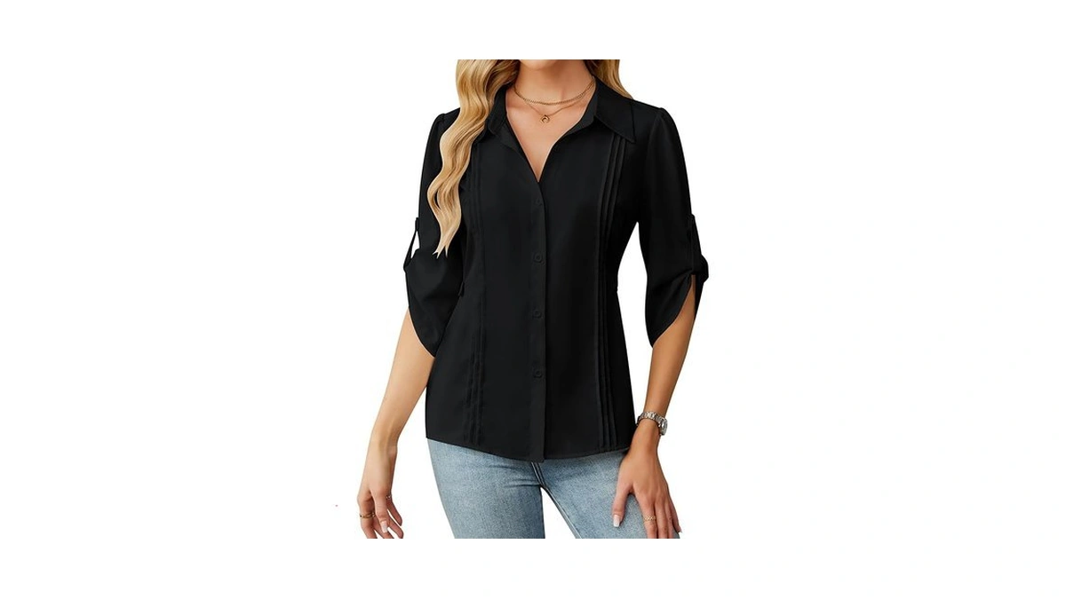 Blooming Jelly Womens Button Down Shirt 3 4 Sleeve... - Coupon