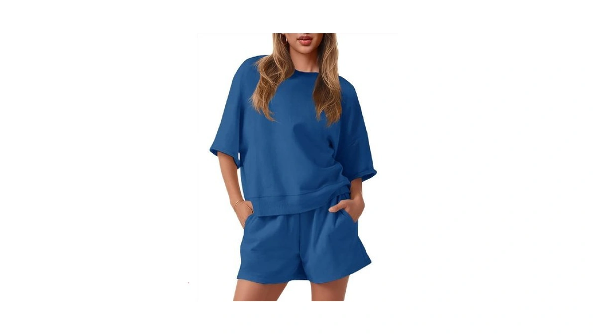 Fisoew Womens 2 Piece Outfits Casual Oversized... - Coupon