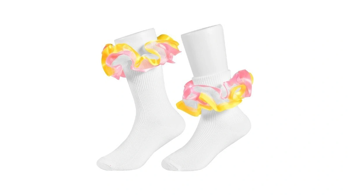 Wbzotss Toddler Girls Two Tone Lace Ruffle Socks... - Coupon