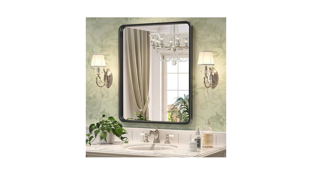Brightify Black Bathroom Mirror For Wall 24x30 Inch... - Coupon