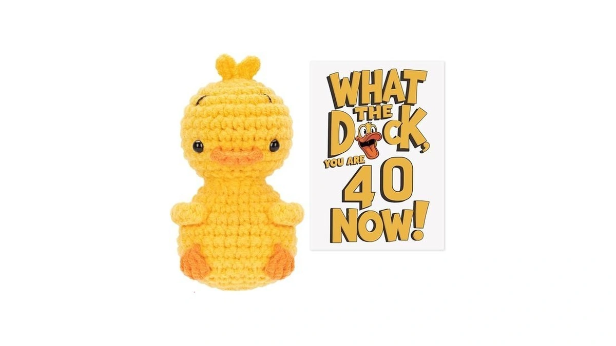 Cozymate Positive Crochet Duck With Funny Card... - Coupon