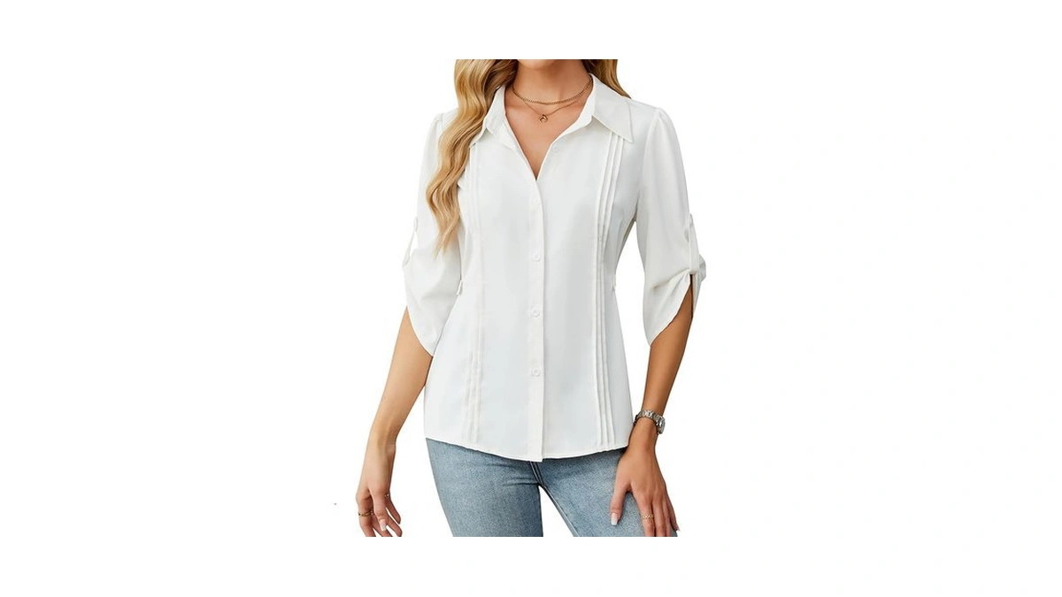 Blooming Jelly Womens Button Down Shirt 3 4 Sleeve... - Coupon