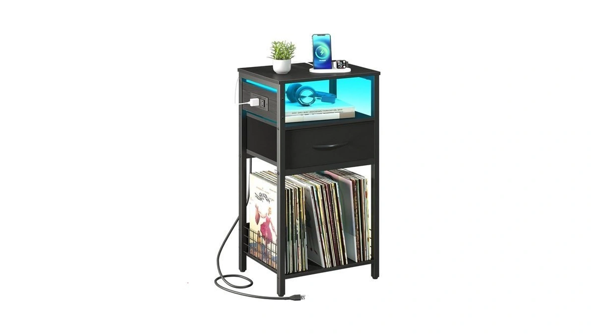Yoobure Record Player Stand With Storage - End... - Coupon
