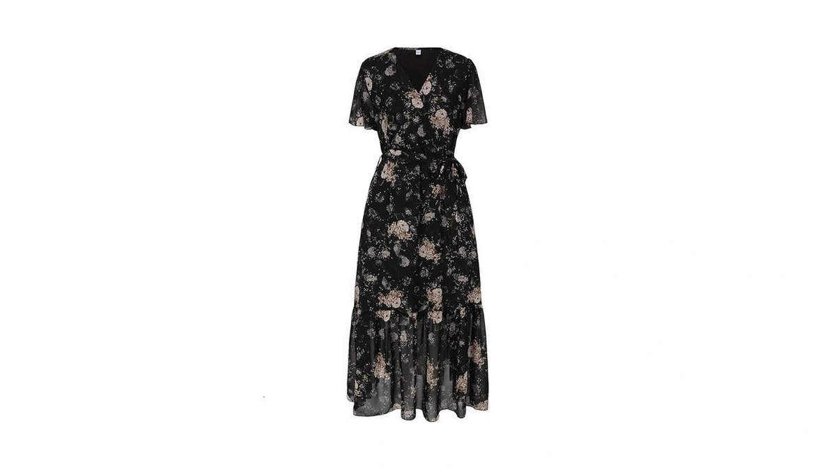Cuteswan Women S Floral Print Maxi Dress V-neck... - Coupon