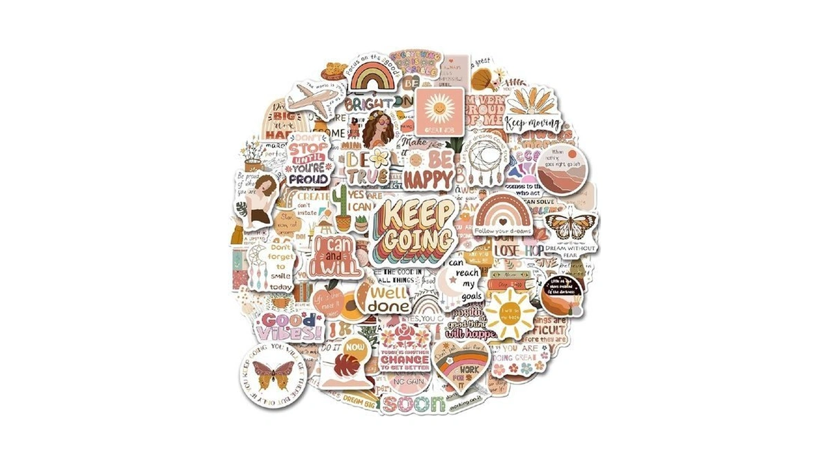 Wakemoodei 200 Vintage Inspirational Stickers Boho... - Coupon
