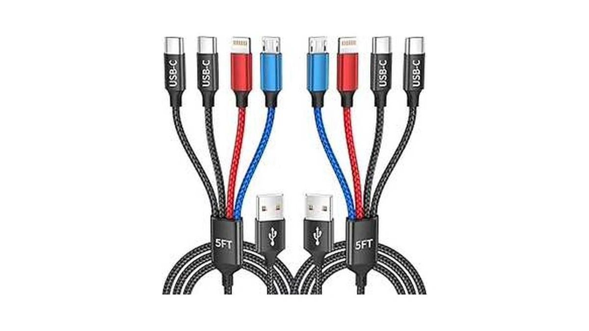 Dual Type-c 4 In 1 Multi Charging Cable For Iphone... - Coupon