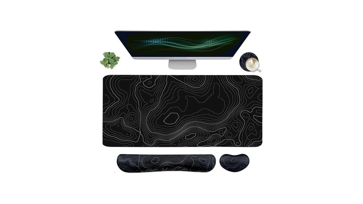 Topographic Mouse Pad Set Extended Mouse Pad... - Coupon