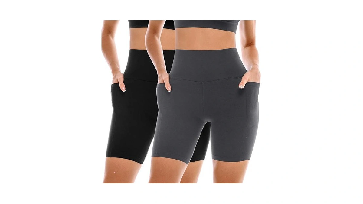 Ipletix 2 Pack Womens Biker Shorts With Pockets 6... - Coupon