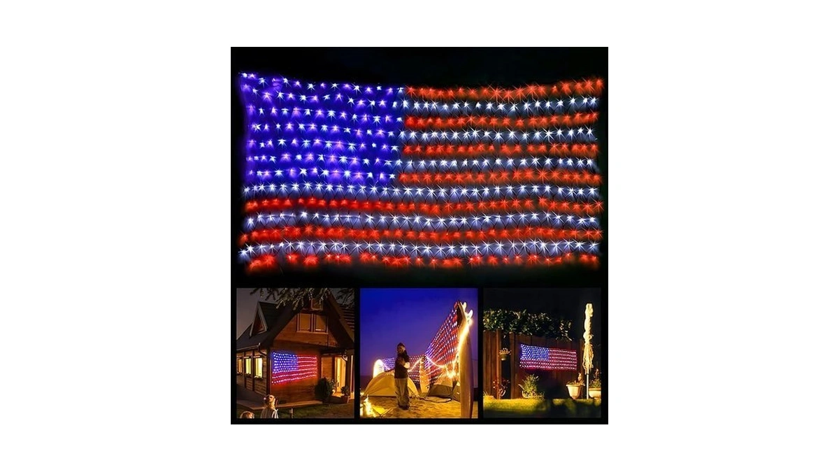Xtf2015 Led Flag Net Lights Of The United States... - Coupon