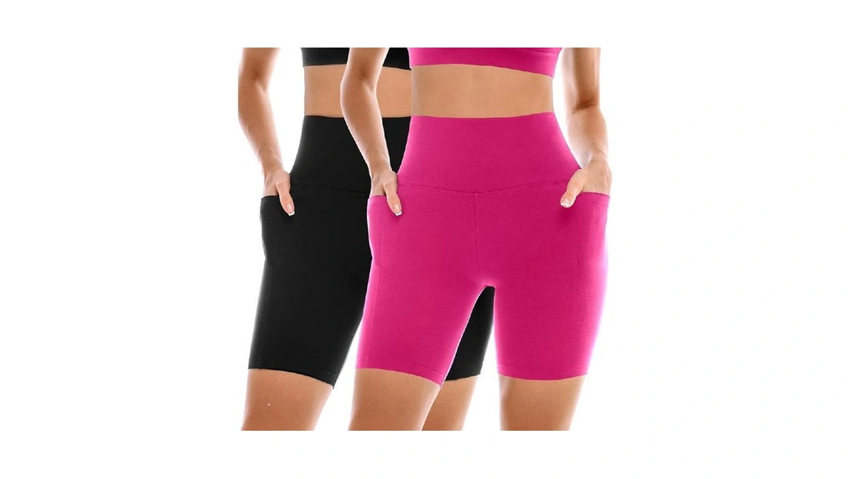 Ipletix 2 Pack Womens Biker Shorts With Pockets 6... - Coupon