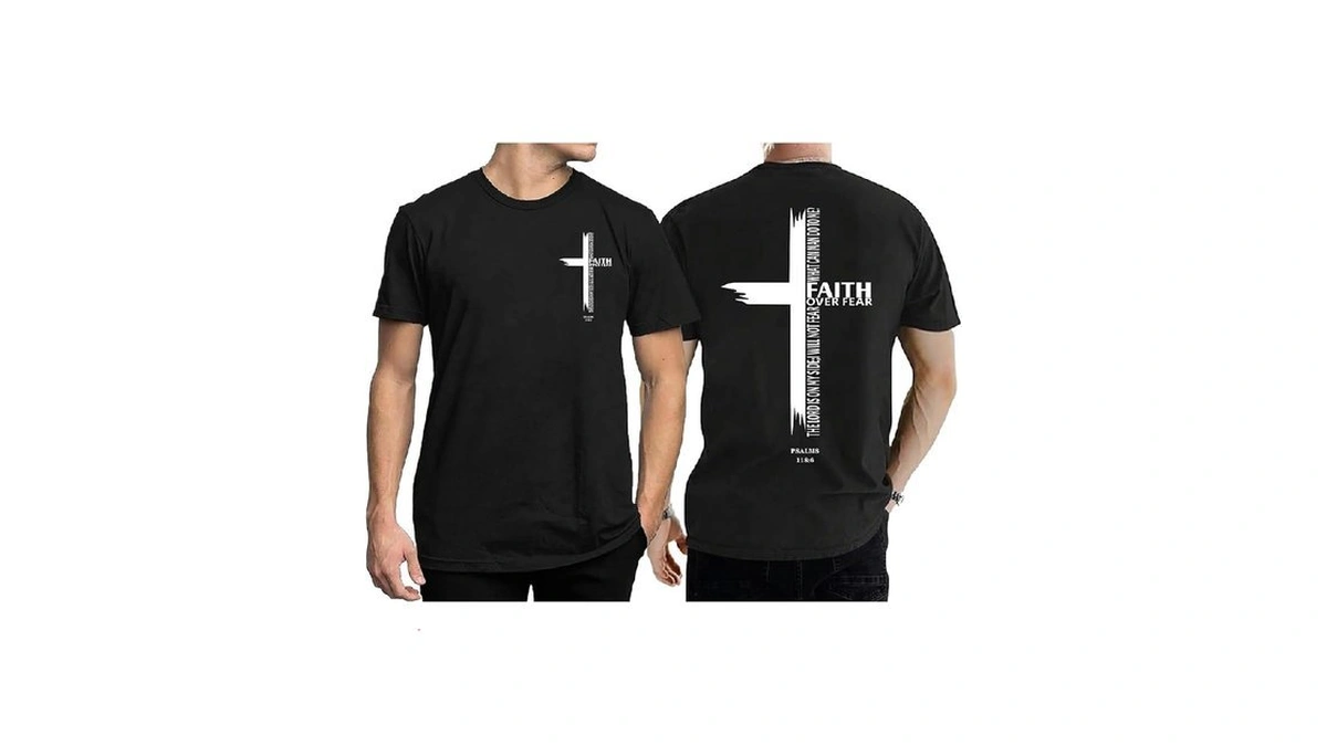 Christian Shirts For Men Faith Over Fear Shirt... - Coupon
