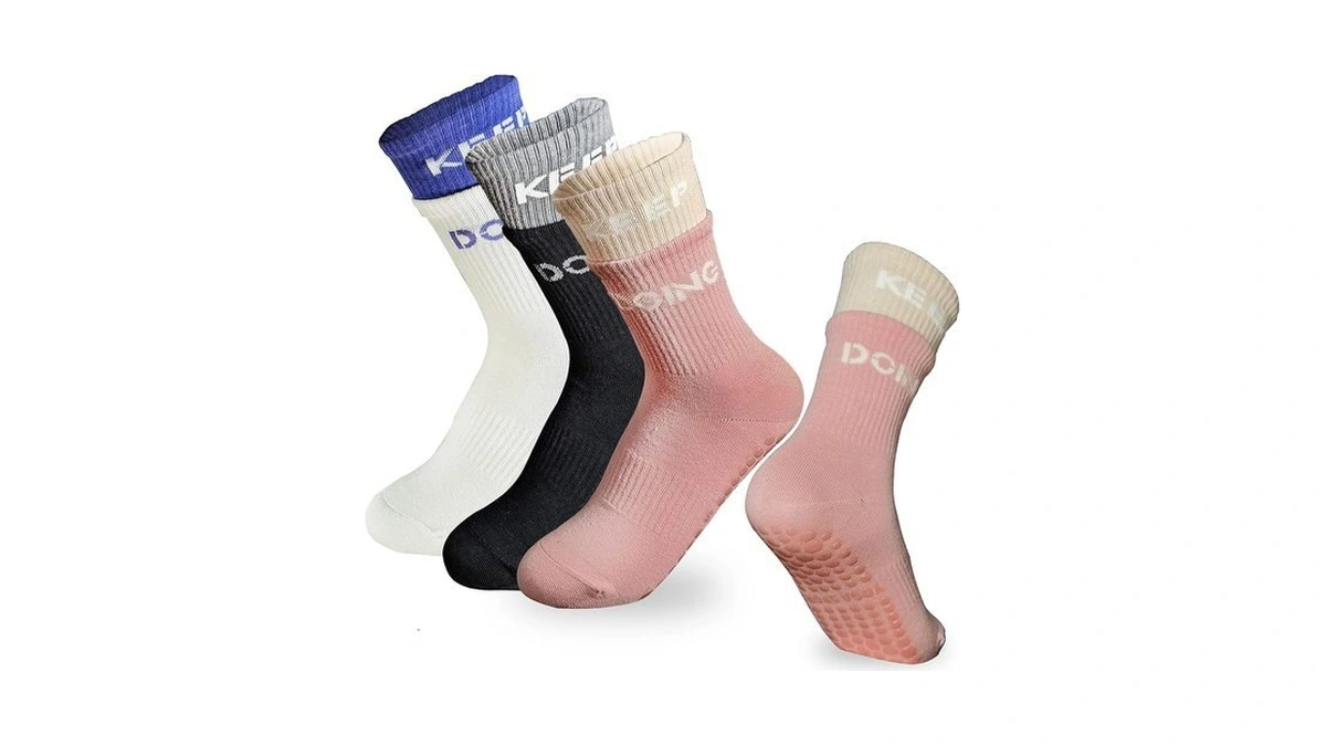 Mr Km 3 Pairs Yoga Socks Pilates Socks With Grips... - Coupon