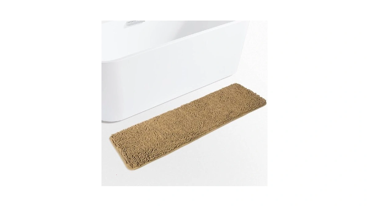 Yeaban Tan Bathroom Rug 17"x47",thick Chenille Bath Mats,absorbent And Washable