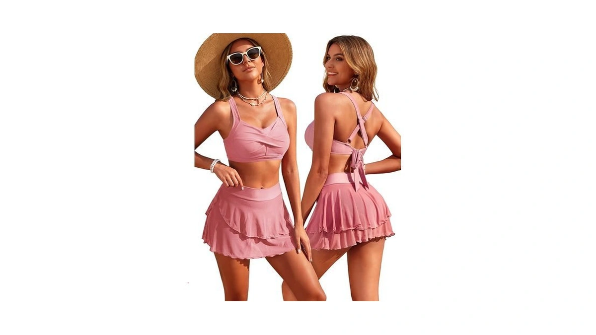 Viaurbe Women's High Waisted Bikini Set Twist Front Two Piece