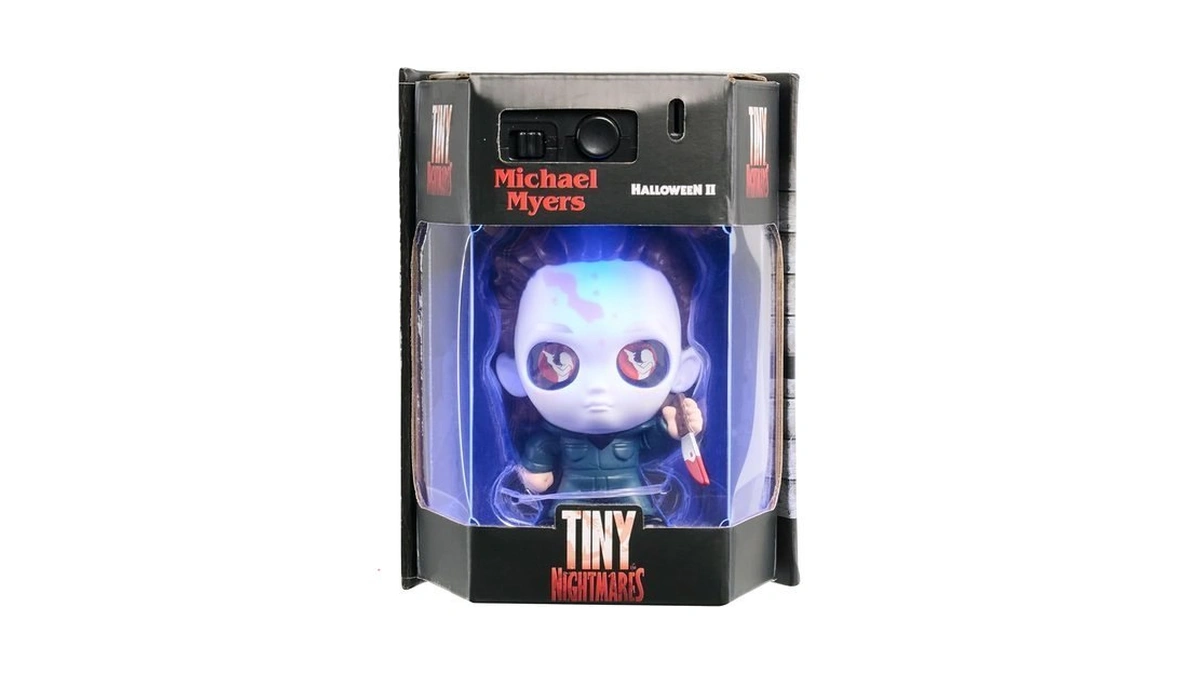 Tiny Nightmares 3-inch Black Light Edition Collectible Michael Myers Figure,