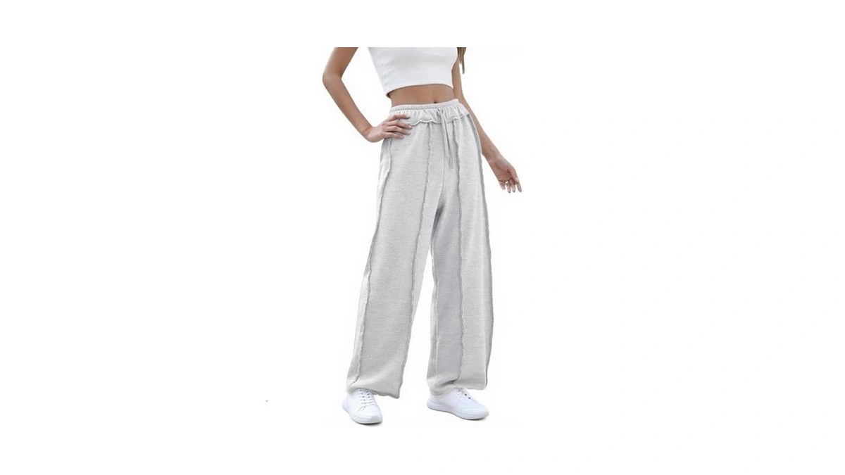 Bankeng Womens Baggy Wide Leg Pants Casual Palazzo Pants Drawstring