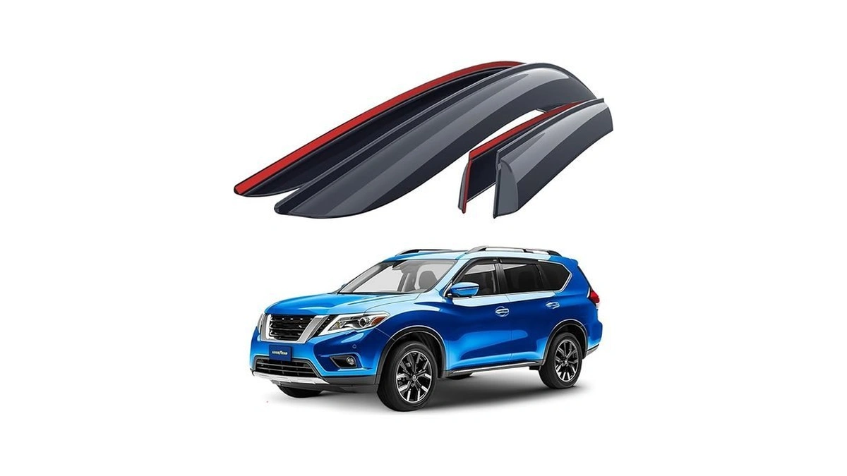 Goodyear Shatterproof Window Deflectors For Nissan Pathfinder 2013-2020, Tape-on Rain