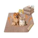 Dog Crate Mat, 2 Pack 24"×24" Flannel Washable Pet Mat