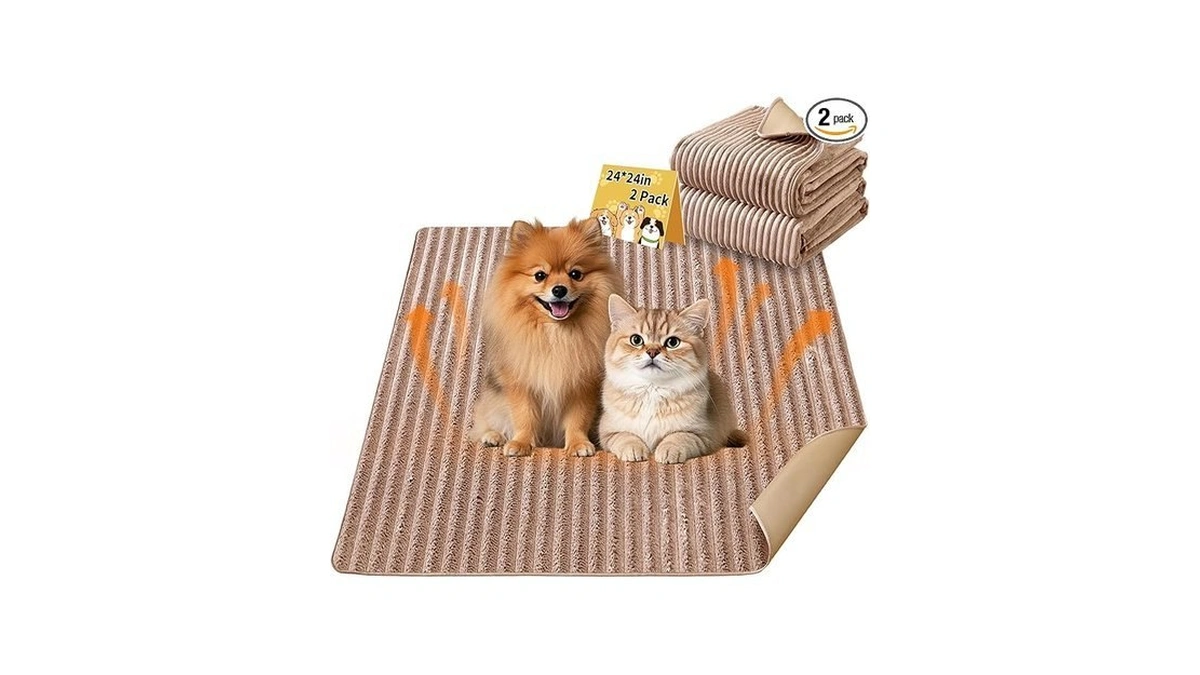 Dog Crate Mat, 2 Pack 24"×24" Flannel Washable Pet Mat