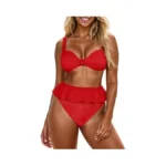 Saodimallsu Womens 2 Piece High Waisted Swimsuit Ruffle Bikini Sets